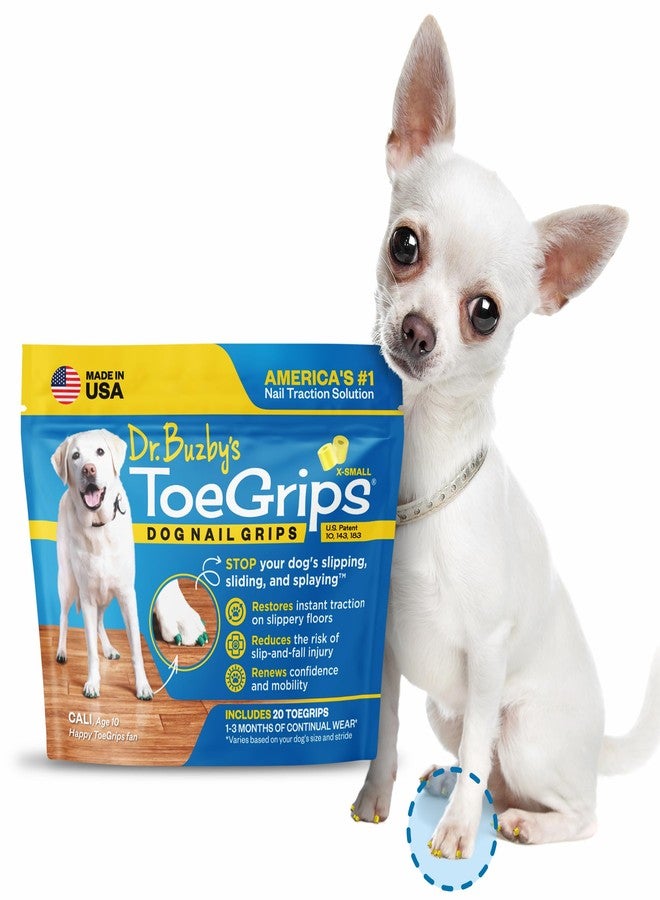 Dr. Buzby's Dr Buzby's XSmall ToeGrips for Dogs - Instant Traction on Wood/Hardwood Floors - Anti Slip Relief - Grippers for Senior Dogs - Stop Sliding Instantly - Rubber Nails for Paws - 1 Pack (20 Grips) - Image 1