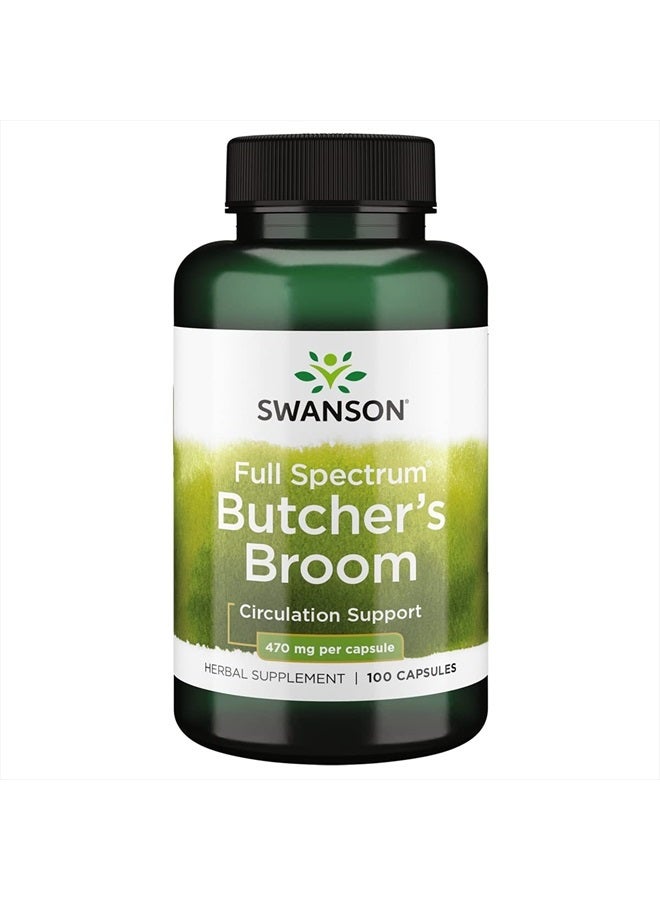 SWANSON Butcher's Broom 470 Milligrams 100 Capsules - Image 1