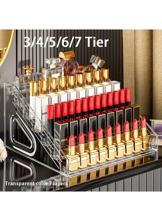 7 Tier Acrylic Desktop Organizer For Cosmetics Jewelry Perfume Storage Display - Image 1