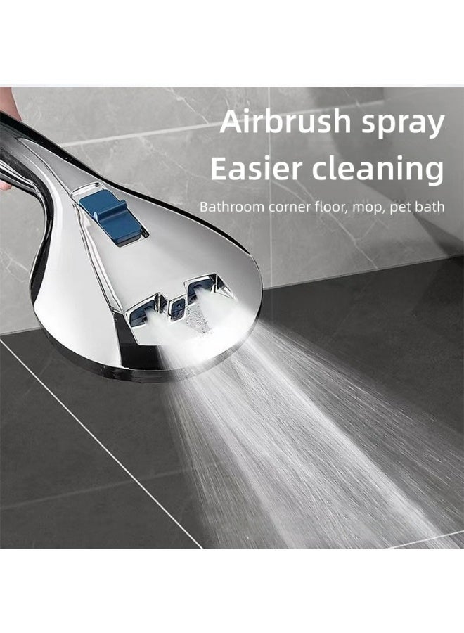 رأس دش محمول باليد عالي الضغط بـ 7 أوضاع مع فوهات مقاومة للانسداد، خرطوم من الفولاذ المقاوم للصدأ بطول 59 بوصة وحامل قابل للتعديل، إعدادات غسيل قوي ورش متعدد - Image 4