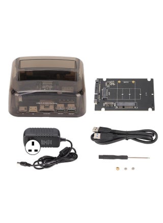 USB3.0 TO IDE/SATA dual-slot hard drive holder multi-function card reader transparent 2.5/3.5-inch serial hard drive base with NGFF M.2/mSATA adapter card UK standard - pzsku/Z72E2D3C438939AA19A57Z/45/1745317578/2e6031b9-9ede-49ab-b26f-15cb1f6ac6d7
