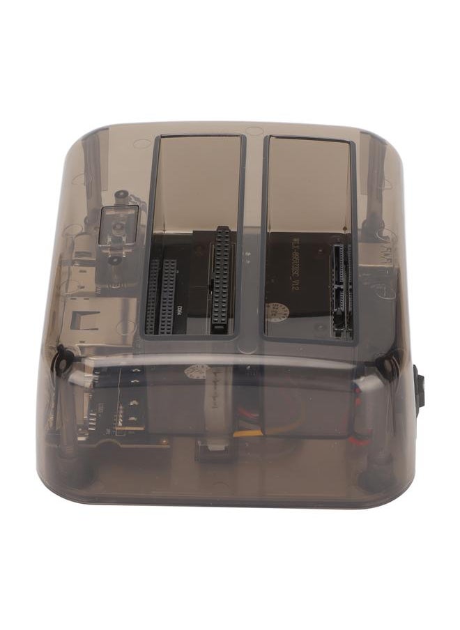 USB3.0 TO IDE/SATA dual-slot hard drive holder multi-function card reader transparent 2.5/3.5-inch serial hard drive base with NGFF M.2/mSATA adapter card UK standard