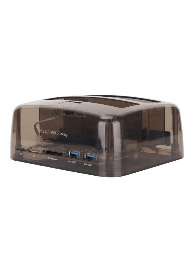 Thoraya USB3.0 TO IDE/SATA dual-slot hard drive holder multi-function card reader transparent 2.5/3.5-inch serial hard drive base with NGFF M.2/mSATA adapter card UK standard  - Image 5