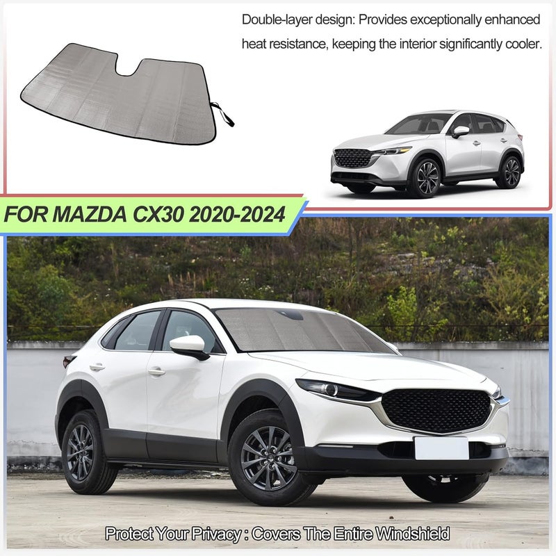 Qiosreui غطاء زجاج أمامي واقي من الشمس Qiosreui لسيارة مازدا CX-30 (2020-2024) - Image 4