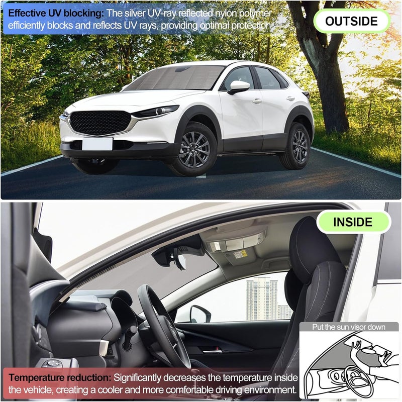 Qiosreui غطاء زجاج أمامي واقي من الشمس Qiosreui لسيارة مازدا CX-30 (2020-2024) - Image 5