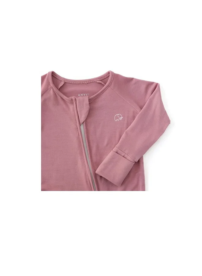 Anvi Baby Organic Zipper Romper Lilac 95% Bamboo 5% Spandex Lilac