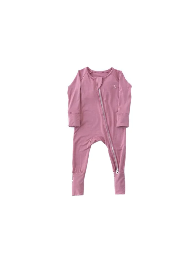 أنفي بيبي Organic Zipper Romper Lilac 95% Bamboo 5% Spandex Lilac 3 to 6 months