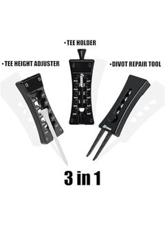 Generic Genuine Carbon Fiber Golf Tee Height Adjuster with Divot Repair Tool and Holder - Lightweight and Portable for Pocket Carry.  - Image 3