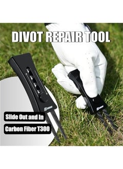 Generic Genuine Carbon Fiber Golf Tee Height Adjuster with Divot Repair Tool and Holder - Lightweight and Portable for Pocket Carry.  - Image 4