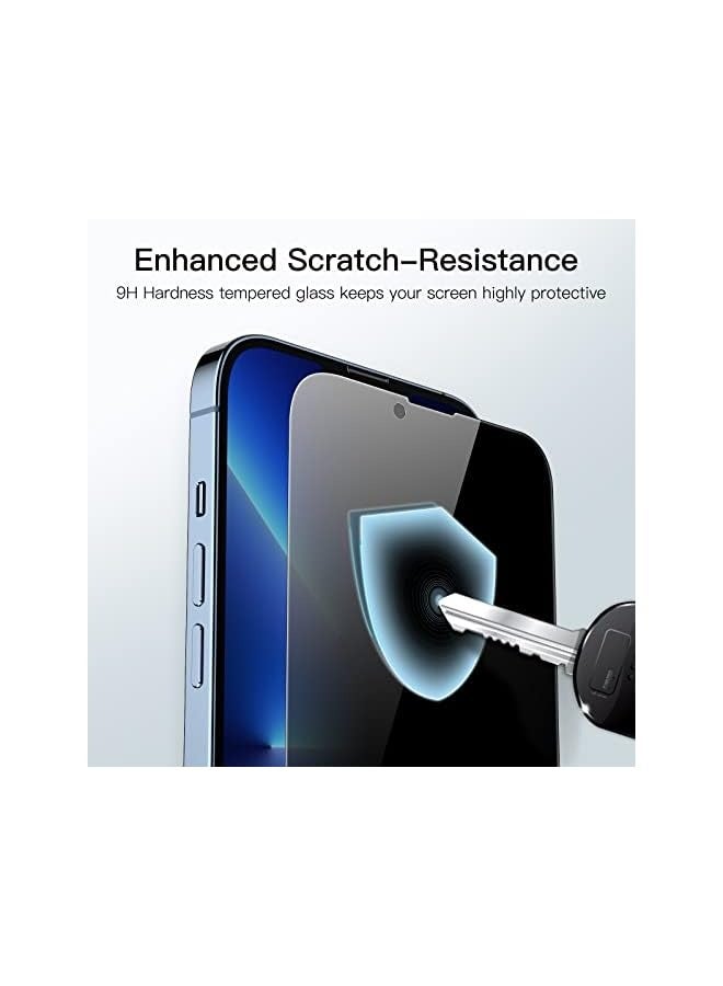 جي تيك واقي شاشة بتغطية كاملة للخصوصية لهاتف iPhone 13 Pro Max مقاس 6.7 بوصة، غشاء زجاجي مقوى مضاد للتجسس، حماية من الحافة إلى الحافة، مناسب للجراب، عبوة من قطعتين - Image 5