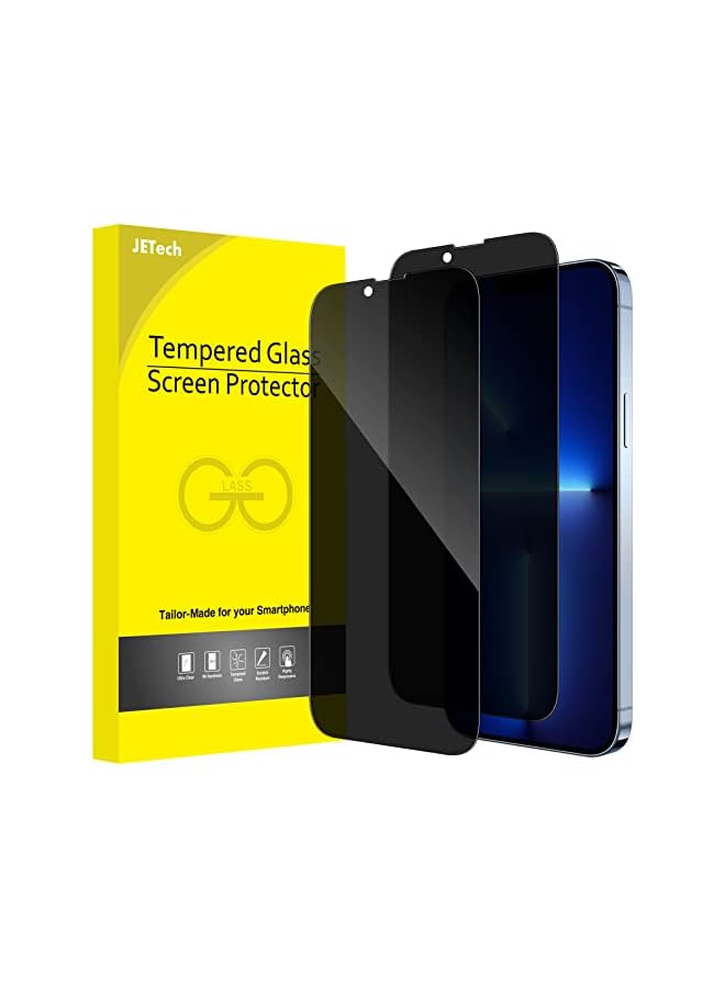 جي تيك واقي شاشة بتغطية كاملة للخصوصية لهاتف iPhone 13 Pro Max مقاس 6.7 بوصة، غشاء زجاجي مقوى مضاد للتجسس، حماية من الحافة إلى الحافة، مناسب للجراب، عبوة من قطعتين - Image 1