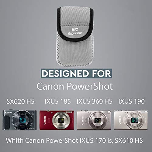 MegaGear MG751 Canon PowerShot SX620 HS, IXUS 180, IXUS 185, IXUS 360 HS, IXUS 190 is, IXUS 170 is, SX610 HS Ultra Light Neoprene Camera Case - Gray - Image 5