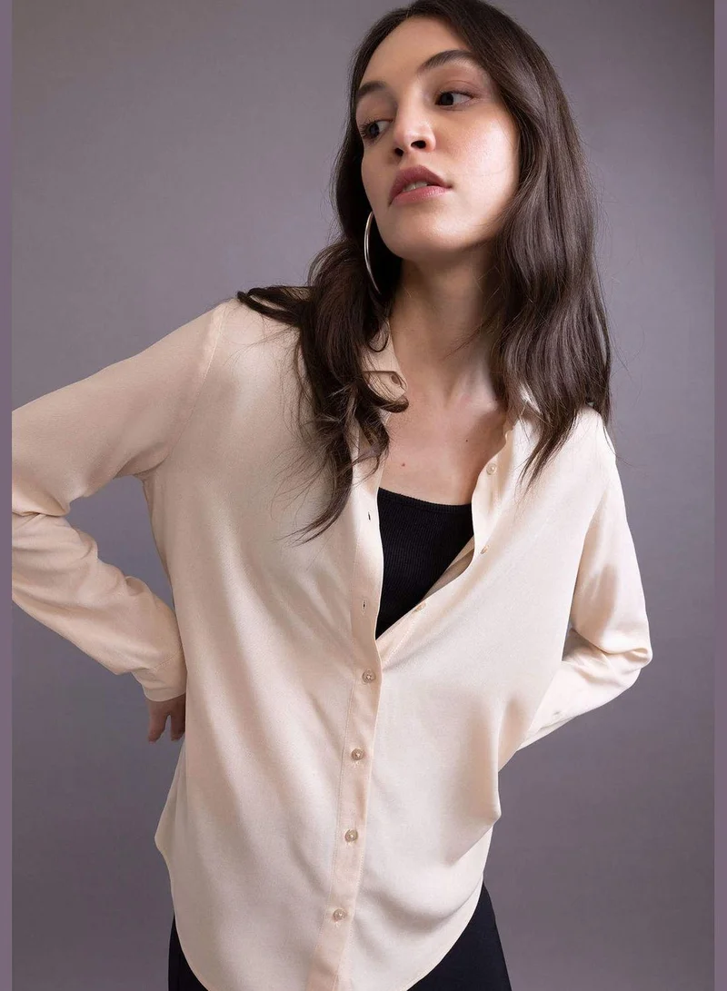 DeFacto  Woman Woven Long Sleeve Shirt  | Best Price UAE
