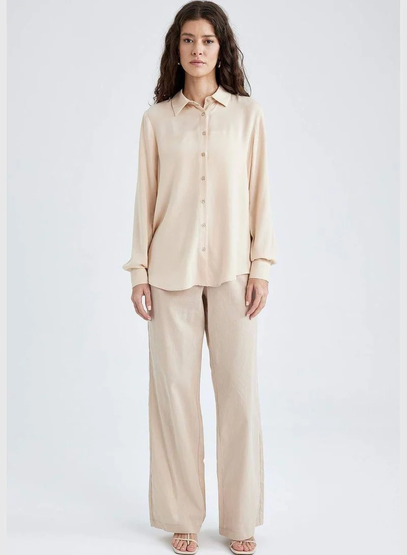 DeFacto  Woman Woven Long Sleeve Shirt  | Best Price UAE