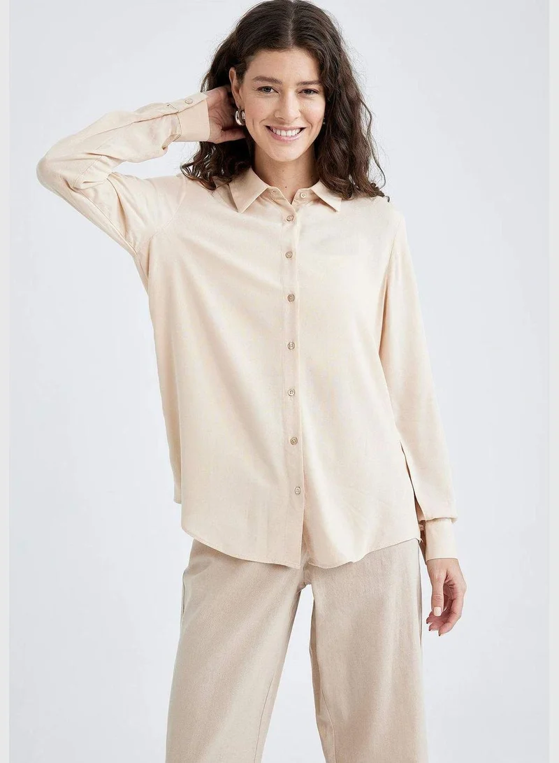 DeFacto  Woman Woven Long Sleeve Shirt  | Best Price UAE