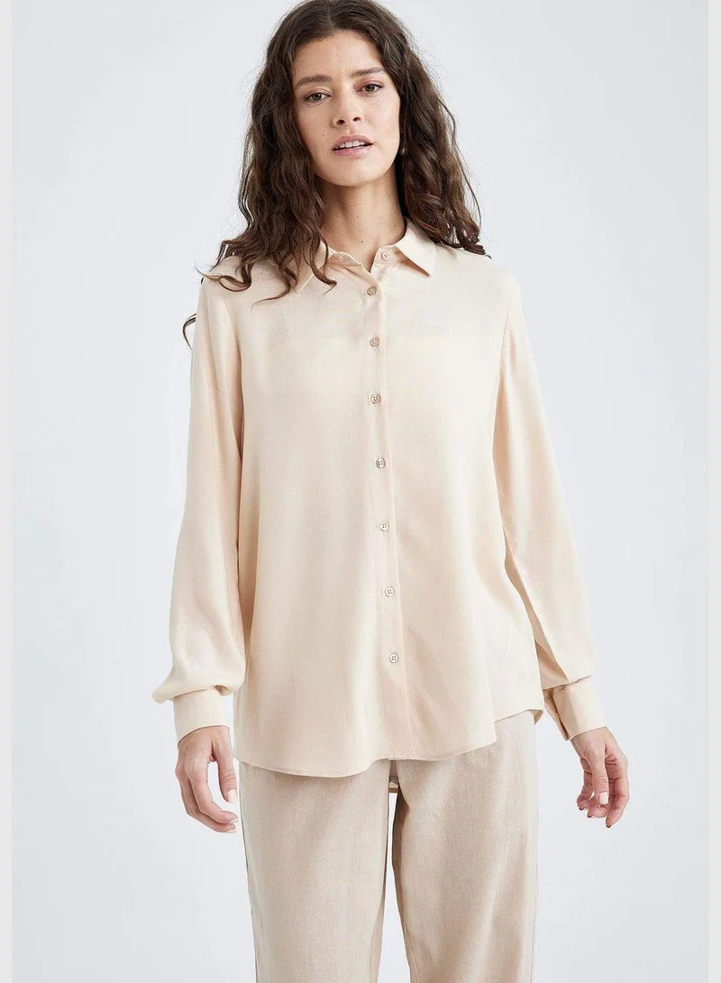 DeFacto  Woman Woven Long Sleeve Shirt  | Best Price UAE