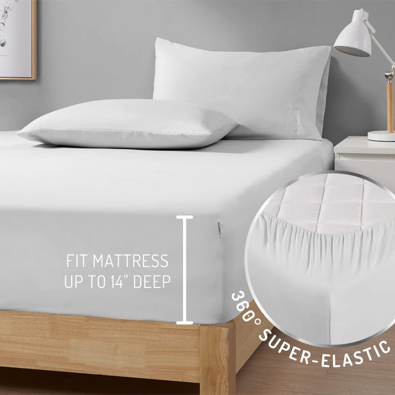 Degrees of Comfort Coolmax King Size Sheets Set, 4 Pieces Hotel Luxury Cooling Bed Sheet for Hot Sleepers, Super Soft, 14 Inch Deep Pocket, White - Image 4