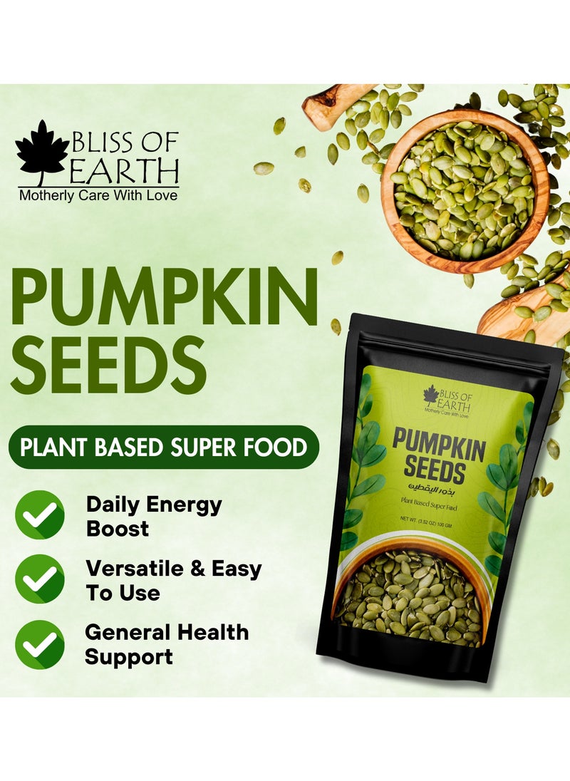 BLISS OF EARTH 100g Pumpkin Seeds Dehulled for Eating & Weight Loss Natural immunity booster Superfood for Health Diet  - Image 2