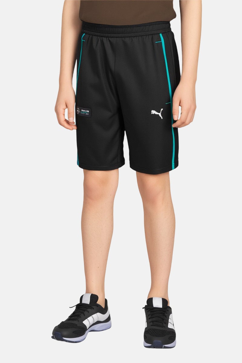 Puma x Mercedes AMG Kids Boy Drawstring Outdoor Shorts, Black - Image 1