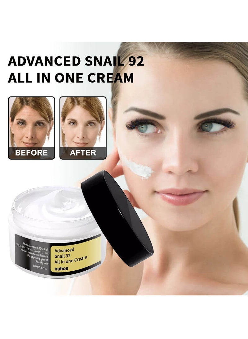 OUHOE - Anti Wrinkle Face Cream, Snail Collagen Lifting And Firming Cream, Snail Mucin Essence For Face Moisturizing, Snail Secretion Filtrate Brightening Essence, (Cream And Essence Set) - Image 1