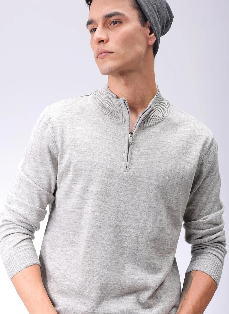 The Indian Garage Co Men Relaxed Fit Solid High Neck Sweater