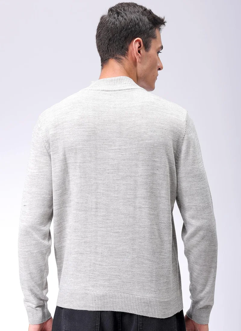 The Indian Garage Co Men Relaxed Fit Solid High Neck Sweater