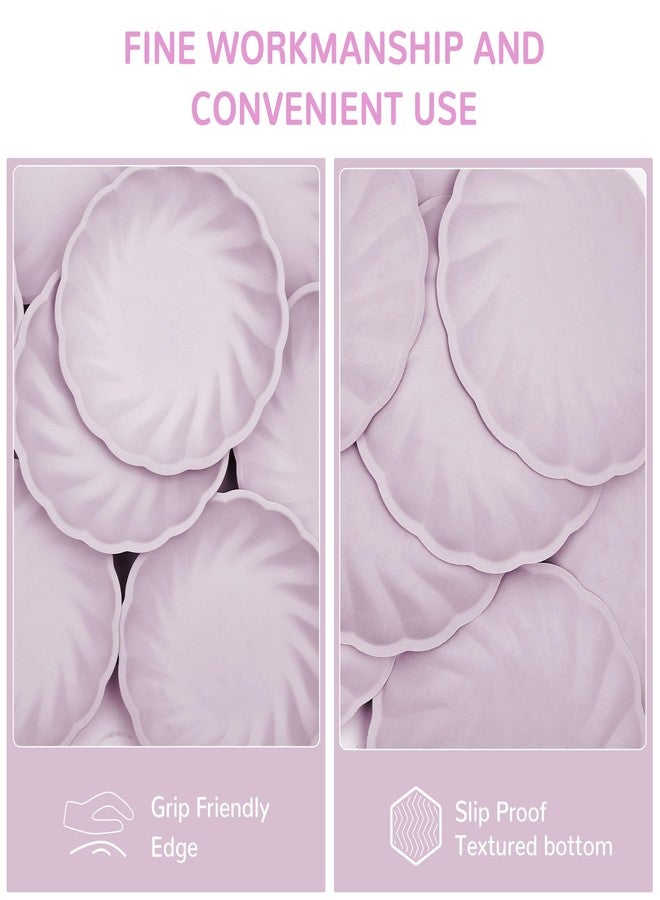 BangShou 7" 50 Pcs Purple Scalloped Paper Plates, Everyday Disposable Dessert Plates 7" Compostable Small Paper Platters for Wedding, Birthday, Party, Picnic - Image 5