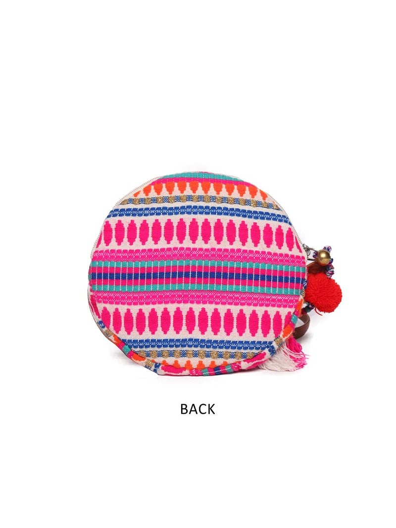 ASTRID Round Textured Sling Bag For Girls (Pinkish Purple) - Image 5