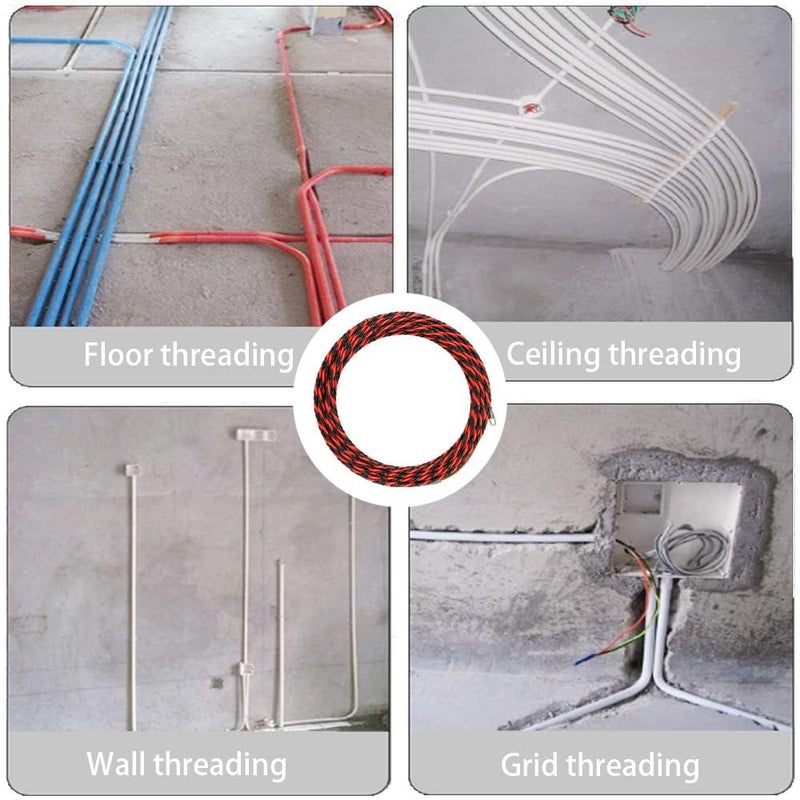 squishy سلك سحب 5م لفني الكهرباء، أداة خيوط سحب الأسلاك، سلك سحب احترافي قابل للسحب مع خطاف مسطح لتركيب الأسلاك في الأنابيب (طول 5م، أحمر) - Image 5