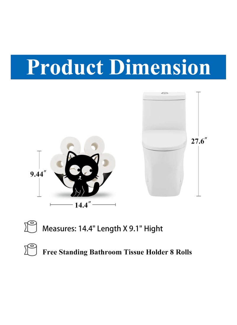 KASTWAVE - Cute Cat Toilet Paper Holder Stand, Funny Animal Toilet Paper Storage for Bathrooms, Free Standing Toilet Paper Organizer Hold Extra 8 Rolls, Animal Decorative Paper Holder for Bathrooms Kitchen - Image 1