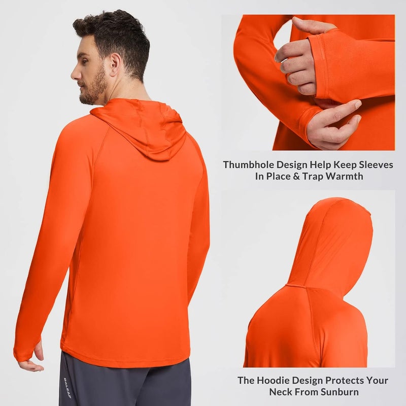 Baleaf Men's Sun Protection Hoodie Shirt UPF 50+ Long Sleeve UV SPF T-Shirts Rash Guard Fishing Swimming Lightweight - Image 3