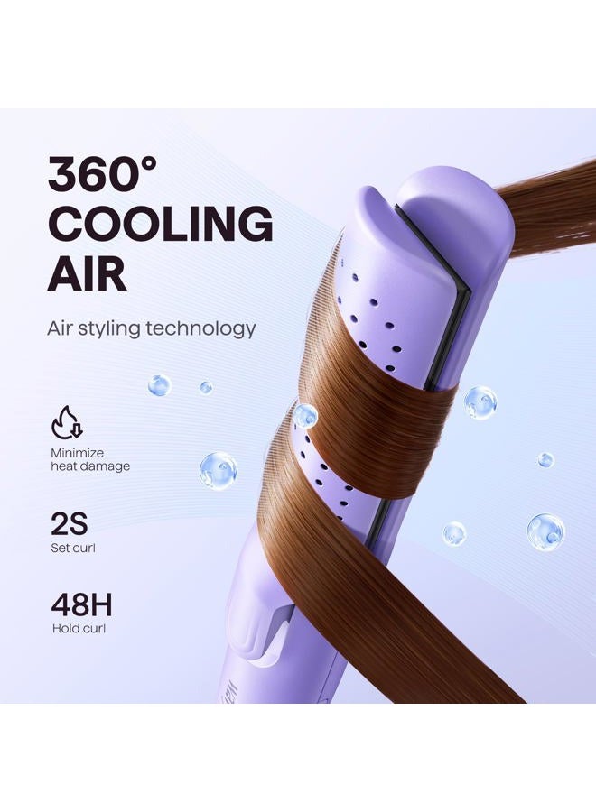 wavytalk مكواة تجعيد ويفي توك إيرفلو، تجعيد بارد، قفل هواء بارد بزاوية 360° لتجعيد يدوم طويلاً، يقلل من الضرر، 2 في 1 مكواة شعر ومجعد، 1.25 بوصة، مضادة للحروق للشعر القصير والطويل، بنفسجي - Image 3