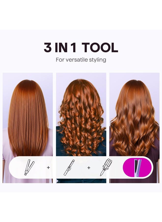 wavytalk مكواة تجعيد ويفي توك إيرفلو، تجعيد بارد، قفل هواء بارد بزاوية 360° لتجعيد يدوم طويلاً، يقلل من الضرر، 2 في 1 مكواة شعر ومجعد، 1.25 بوصة، مضادة للحروق للشعر القصير والطويل، بنفسجي - Image 2