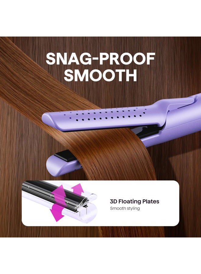 wavytalk مكواة تجعيد ويفي توك إيرفلو، تجعيد بارد، قفل هواء بارد بزاوية 360° لتجعيد يدوم طويلاً، يقلل من الضرر، 2 في 1 مكواة شعر ومجعد، 1.25 بوصة، مضادة للحروق للشعر القصير والطويل، بنفسجي - Image 5