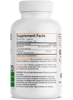 Bronson Vitamin K2 (Mk7) With D3 Supplement - Vitamin D & K Complex Premium Non Gmo, 120 Capsules  - Image 2