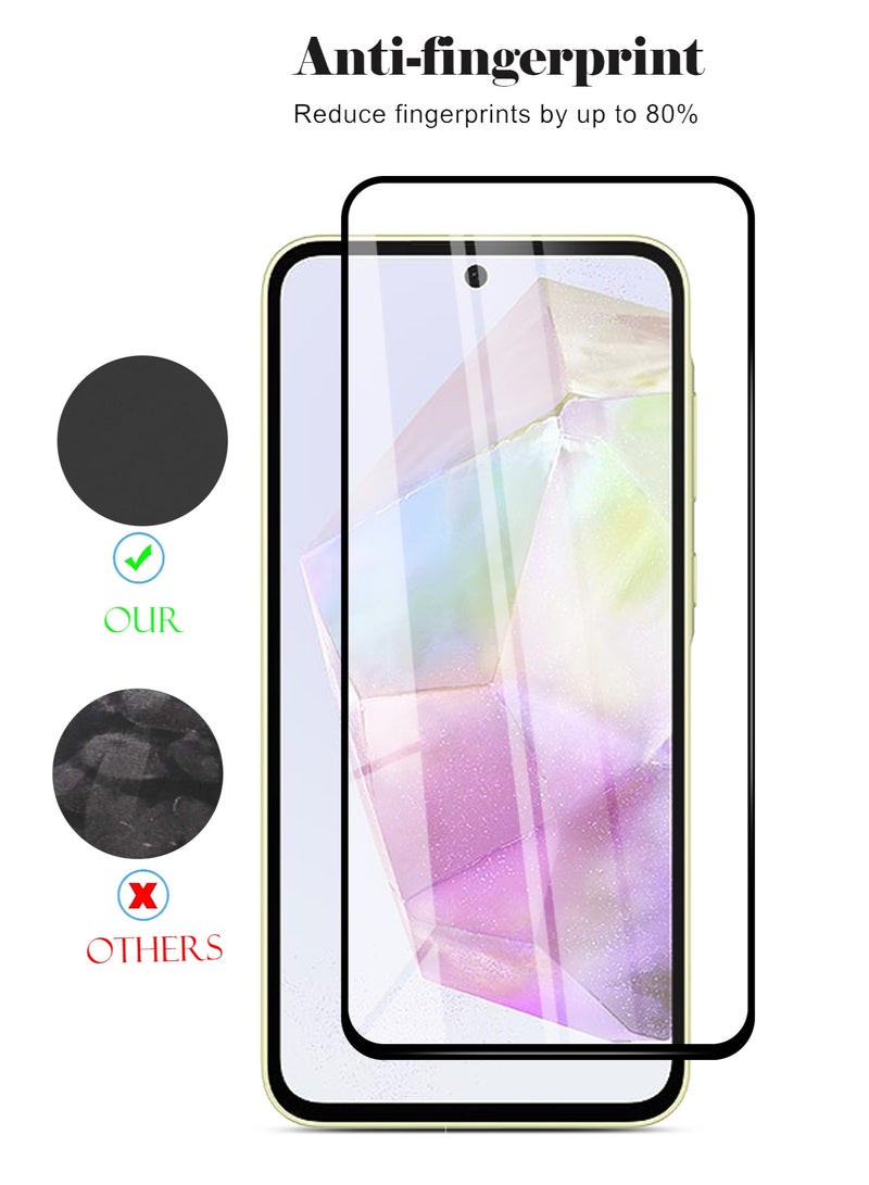 Techie Full Cover 10H Hardness HD Tempered Glass Screen Protector for Samsung Galaxy A35 - Anti-Scratch, Anti-Fingerprint, and Bubbles Free Technology - Image 2
