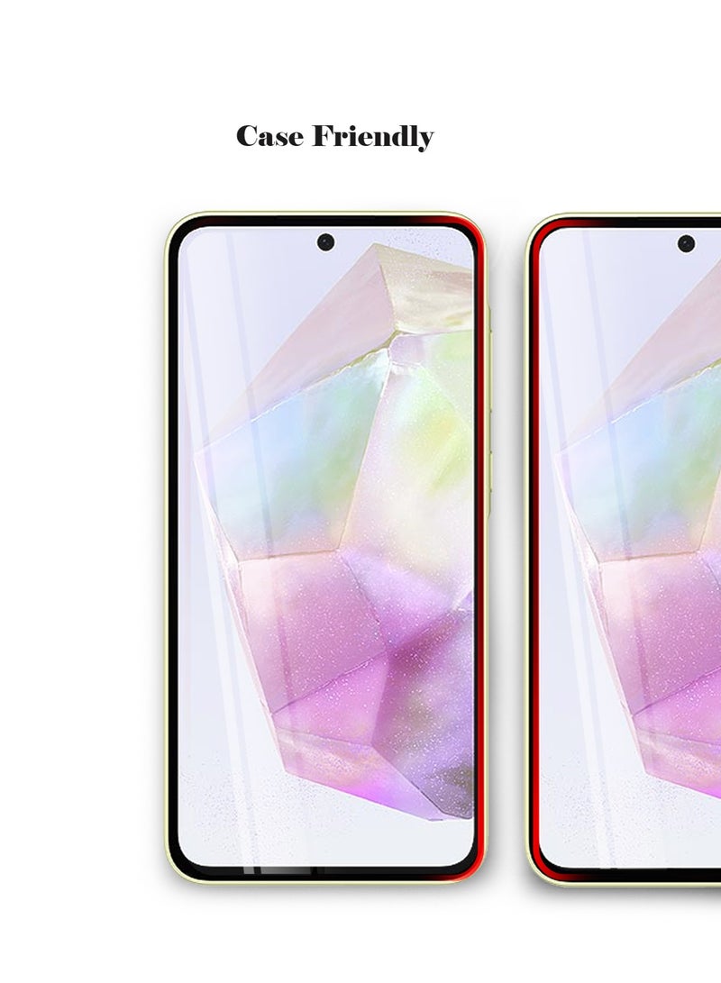 Techie Full Cover 10H Hardness HD Tempered Glass Screen Protector for Samsung Galaxy A35 - Anti-Scratch, Anti-Fingerprint, and Bubbles Free Technology - Image 3