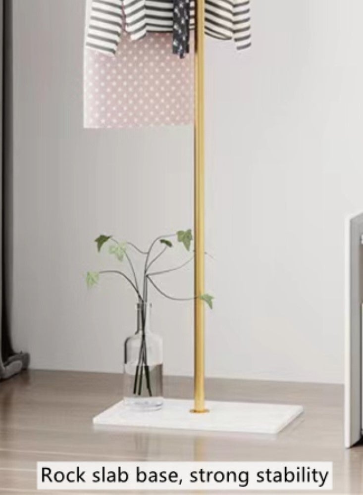 Kutis 1-Piece Metal Cloth Rack Clothes And Coat Hanger Rack Garments Rack Elegant Free Standing Cloth Rack Gold/White 40x25x150 cm  - Image 3