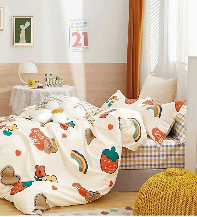 PRISCILLA Super Soft Single Bed Cartoon Printed Microfiber Kids' Glace Cotton Comforter (Size - 60" x 90" Inches) / Kids' Quilt/Blanket/Duvet, Suitable for Kids 0-8 Years. (Multicolor 27) - Image 4