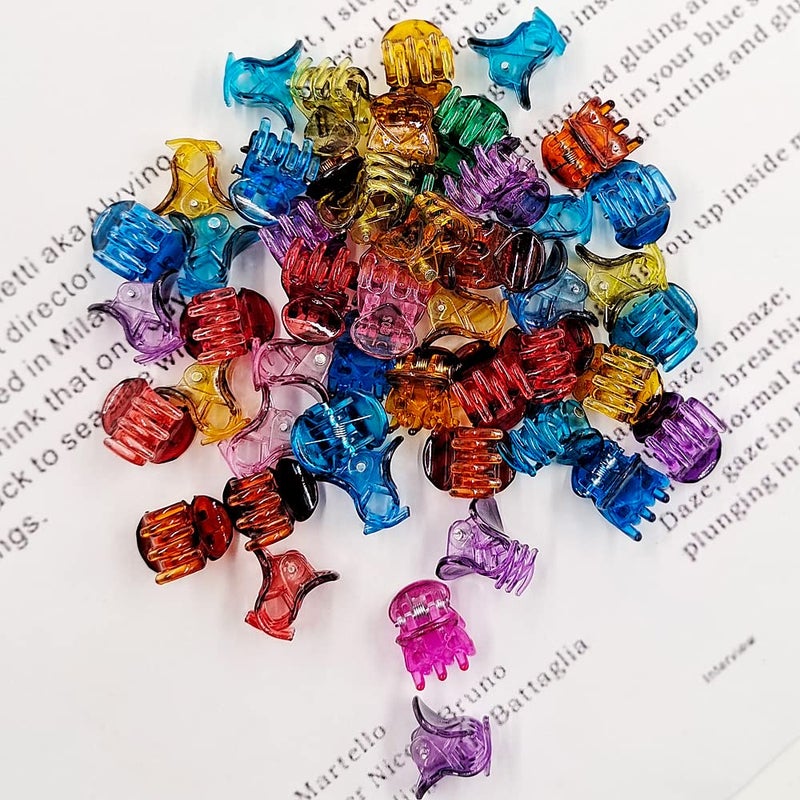 Yongdeli 50 PCS Mini Hair Claw Clipsï¼Œ Bangs Strong Grip Multifunction Clamp Clips. (Transparent color) - Image 4
