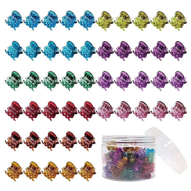 Yongdeli 50 PCS Mini Hair Claw Clipsï¼Œ Bangs Strong Grip Multifunction Clamp Clips. (Transparent color) - Image 1
