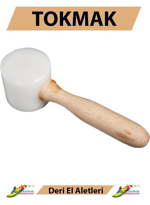 Artist Wooden Handle Plastic Mallet Leather Hand Tool Hammer  - Image 3