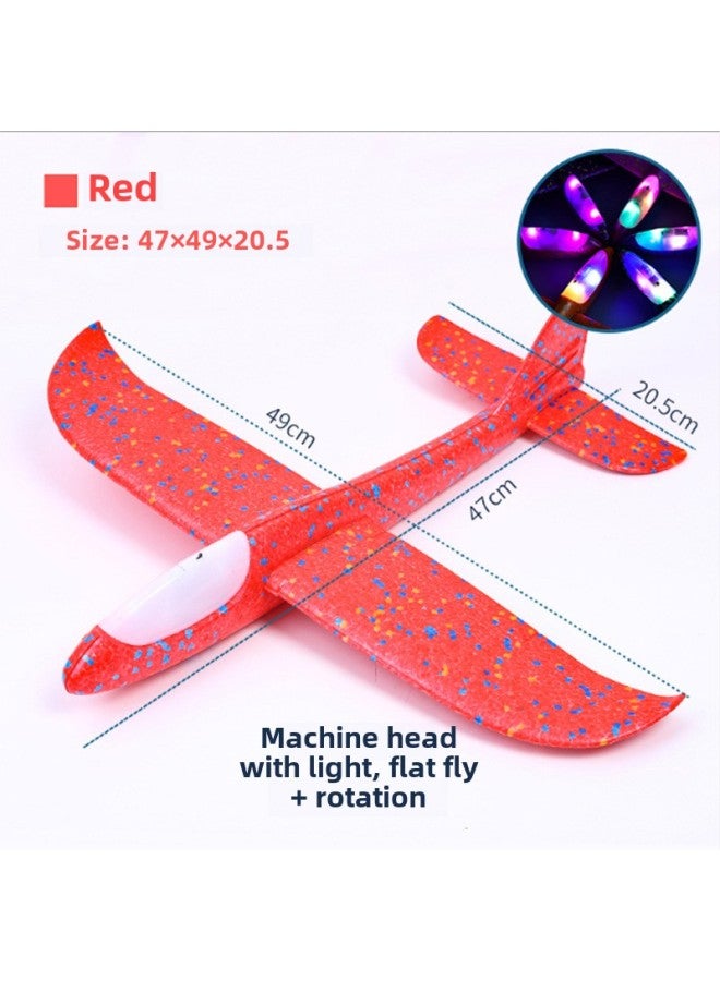 Hand Throwing Foam Plane Toy With Light Swing Electric Glider Children Throwing Simulation Aviation Model Stall-Color:Red-head Glowing EPP Foam Hand Throwing Aircraft - Image 1