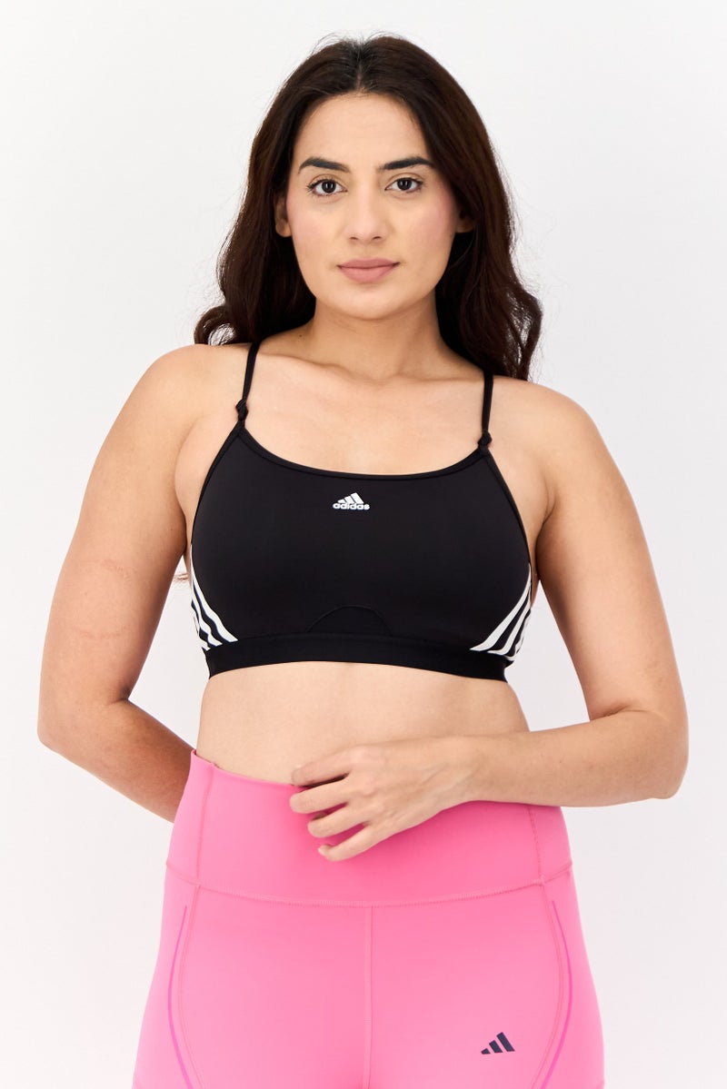 Adidas حمالة صدر رياضية للنساء، مناسبة للتدريب، سوداء - Image 1