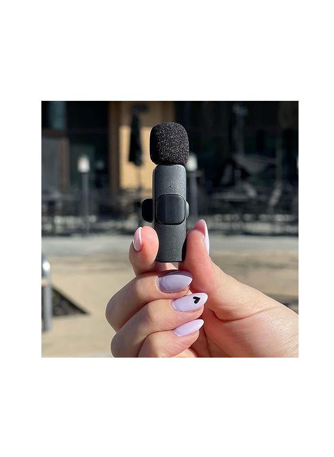 Generic - K9 Wireless Microphone Dual Omnidirectional Recording Clip Mic with Receiver for Type-C Lightning Camera Laptop for Vlogging YouTube Online Class Zoom Call - Image 1