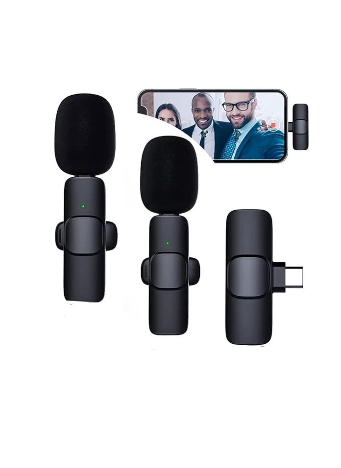 Generic - K9 Wireless Microphone Dual Omnidirectional Recording Clip Mic with Receiver for Type-C Lightning Camera Laptop for Vlogging YouTube Online Class Zoom Call - Image 1