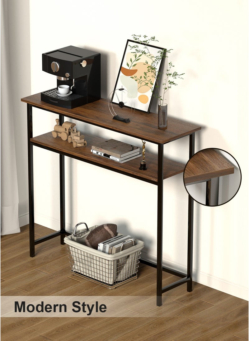 AnneFish 100*30*90cm Console Table 2 Tier Simple Sofa Table Home Coffee Corner Display Entryway Table for Couch Hallway Entrance Living Room - Image 4