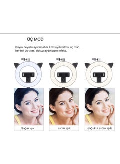 Qasul Remote Control Bluetooth Selfie Stick Ring Light Tripod with 9 Different Light Modes  - Image 5