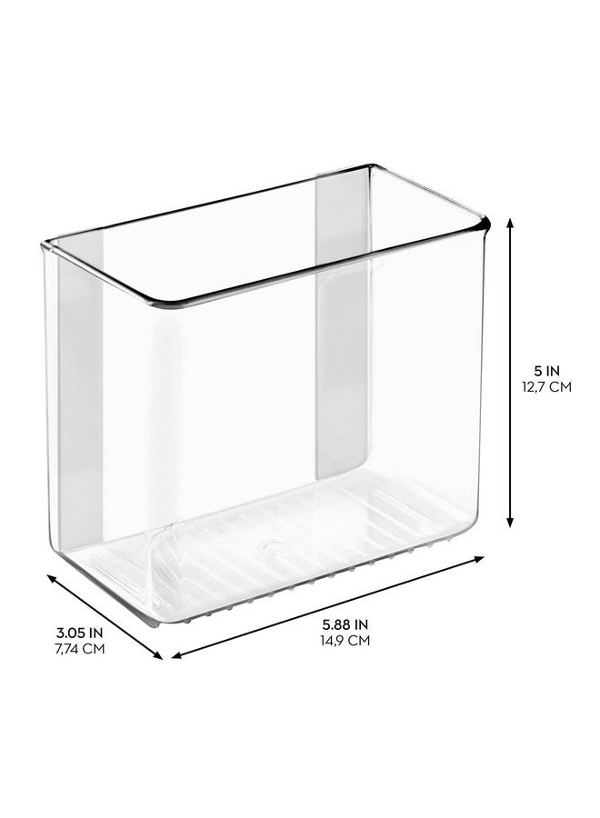 iDesign AFFIXX Plastic Wall Mount Organizer for Kitchen, Bathroom, Office, Bedroom, Garage, Craft Room, 3" x 6" x 5", Clear - Image 2