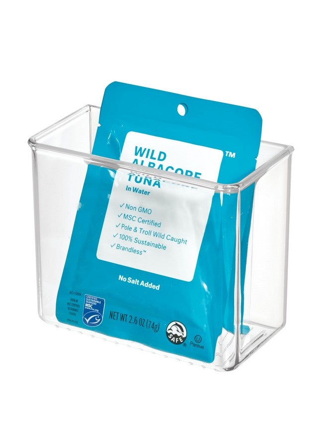 iDesign AFFIXX Plastic Wall Mount Organizer for Kitchen, Bathroom, Office, Bedroom, Garage, Craft Room, 3" x 6" x 5", Clear - Image 1